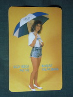 Kártyanaptár, Takarékszövetkezet, erotikus női modell, 1993 ,  (1)