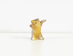 Miniatűr porcelán mackó figura - mini maci, medve - Hollóházi