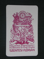 Card calendar, holiday, Florian of Szentes, graphic artist, humorous, 1985, (1)
