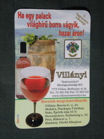 Card calendar, Villány red wine, Sársomlyó wine farm, Villány, 2006, (1)
