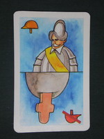 Kártyanaptár,SZOT munkavédelmi osztály,grafikai rajzos,védő sisak, 1986,  (1)