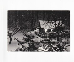 B:02 New Year - Búék postcard black and white