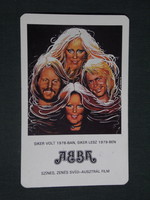 Kártyanaptár, MOKÉP mozi, ABBA film,együttes,zenekar,grafikai rajzos,1979 ,  (1)