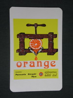 Kártyanaptár, Orange narancs üdítő ital, Pécs sörgyár,1979 ,  (1)