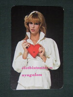 Card calendar, state insurance, erotic female model, 1981, (1)