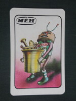 Kártyanaptár,MÉH hulladékhasznosító vállalat,grafikai, reklám,figura,robot,1979 ,  (1)