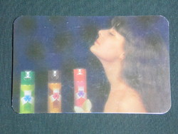 Card calendar, Szolnok Kunság perfumed household stores, erotic female model, 1983, (1)