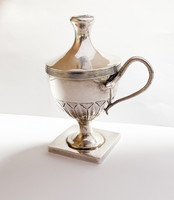 Antique French silver oil lamp, c.1800