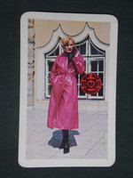 Card calendar, brkv Borsod clothing company, Miskolc, erotic female model, 1982, (1)