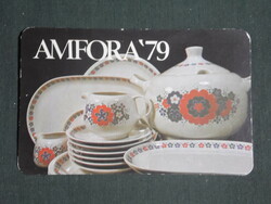 Kártyanaptár,Amfora Üvért vállalat,Alföldi porcelán étkészlet,1979 ,  (1)
