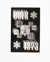B:00 New Year - Búék postcard black and white