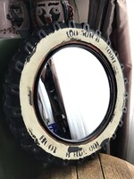 Kare design wheel-shaped wall mirror