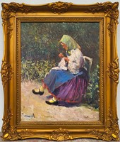 Sándor Turmayer (1879 - 1953) The Weaver Bride painting with Original Guarantee!
