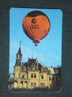 Card calendar, center store, hot air balloon, castle, 1982, (1)