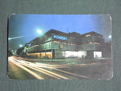 Kártyanaptár, Konzum áruház,esti látkép részlet,1979 ,  (1)