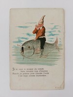 Old postcard postcard humor pygmy fish