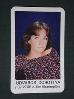 Card calendar, movie theater, courtly dorottya actress, 1983, (1)