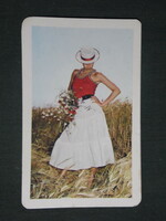Card calendar, center store, clothing, fashion, erotic female model, 1979, (1)
