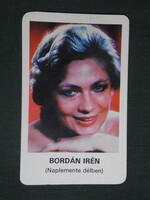 Card calendar, movie theater, actress Irene Bordán, 1981, (1)