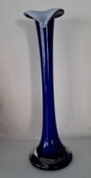 Kék, 30 cm-es üveg kála váza