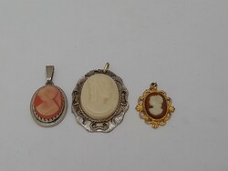 3 cameo pendants in one