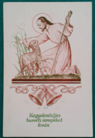 Húsvéti grafikus képeslap, kiadja Szalézi művek, postatiszta