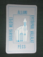 Card calendar, bév construction company, Pécs, pmsc sports club, 1981, (1)