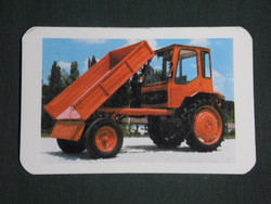 Card calendar, agroker agrotröszt Budapest, tz, t16 flatbed tractor working machine, 1981, (1)