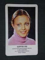 Card calendar, motion picture cinema, Szirtes Agi actress, 1979, (1)