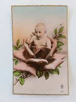 Régi képeslap fotó levelezőlap baba