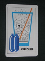 Kártyanaptár, Szifon patron,szénsav termelő vállalat,Répcelak, grafikai rajzos,1978 ,  (1)