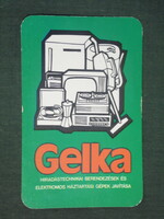 Kártyanaptár, Gelka háztartásigép szerviz,grafikai rajzos,1972 ,  (1)