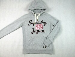 Original superdry (s) gray long sleeve women's hoodie