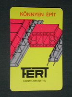Card calendar, with flat slab structure, brick and tile industry company, Pécs tüzep, 1978, (1)