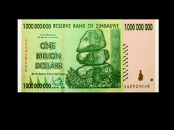UNC - 1 000 000 000 DOLLÁRS - ZIMBABWE 2008 (One Billion Dollars) olvass!
