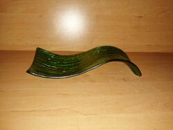 Zöld üveg dísztárgy - 23 cm hosszú