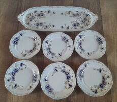 Zsolnay Búzavirág mintás süteményes készlet