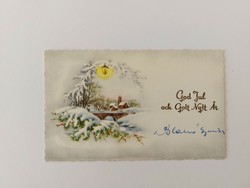 Old mini postcard 1957 Christmas greeting card