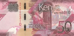 Kenya 50 shillings, 2019, UNC bankjegy