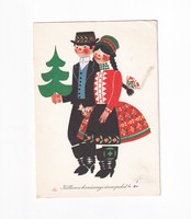 K:045 retro folk Christmas card