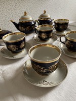 Cobalt blue-gold Russian, Soviet tea set for 6 people