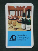 Card calendar, Badacsony Kékfrankos white wine, Ágker kft., 1972, (1)