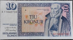 Izland 10 korona, 1961, UNC bankjegy