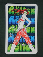 Kártyanaptár, Röltex vállalt, grafikai rajzos,erotikus női modell,1972 ,  (1)