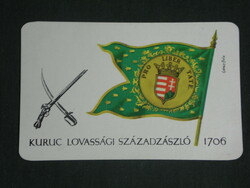 Card calendar, our historical flags, kuruc cavalry squadron flag, 1976, (1)