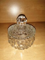 Retro üveg cukortartó, bonbonier - átm.11 cm (26/d)