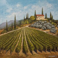 Tuscan wine region - painting