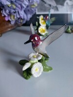 Nagyon szép, hibátlan, részletgazdag porcelán kolibri figura