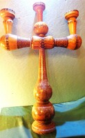 Goliath 3-branched wooden candle holder / 45 cm high..../