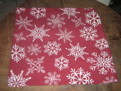 Wonderful woven burgundy white snowflake Christmas pillow